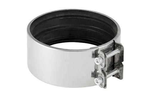 Geberit kromstålskobl. til ovg. plast/støbejernsrør ø108/114 mm
