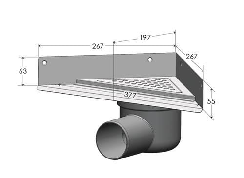 UNIDRAIN avloppsarmatur hörn