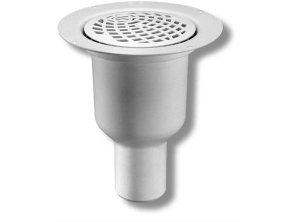 Purus BRAGE 75 mm afløbsskål til vinyl, uden studs, lodret, hvid