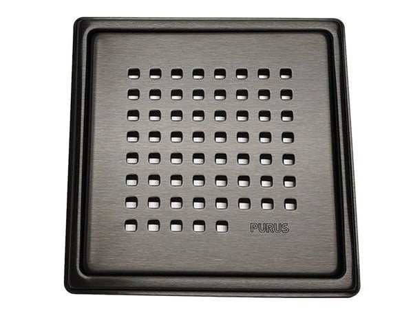 PURUS PVD behandlet sort rustfri rist og ramme, CHESS 150x150mm