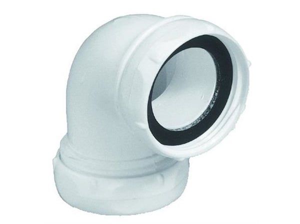 Afløbsvinkel 32x32mm hvid