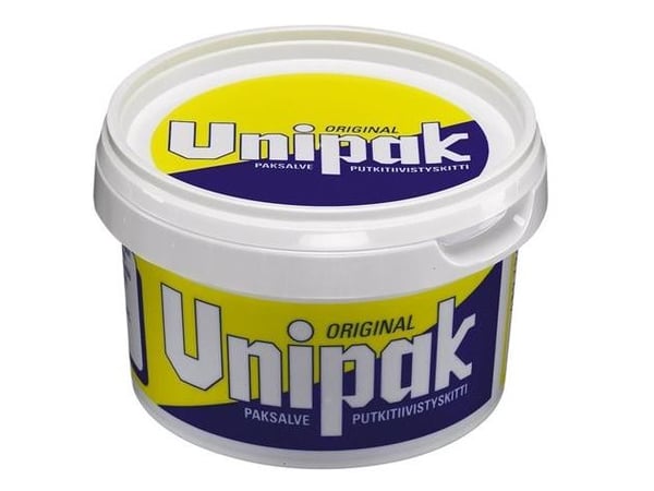 UNIPAK paksalve 360gtætner sammen med pakgarn gevindsamlinger på anlæg for brugsvand, varme og hedtvand