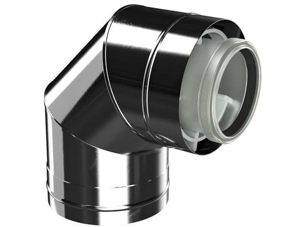 Bosch aftræksbøjning balanceret 87° DN80/125 rustfrit stål
