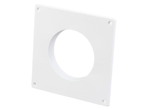 Duka dækplade type 69.4 - PVC, Hvid, Ø100 mm, Passer til vægventil type 69