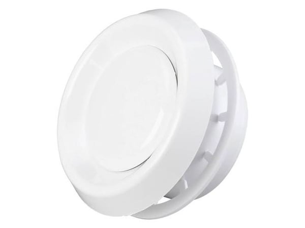 Duka ud og indblæsningsventil - PVC, Hvid, Ø100 mm, Type VRF