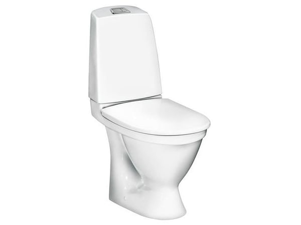 GUSTAVSBERG Nautic toilet model 5500L med skjult S-lås, duoskyl 2/4 liter, uden sæde samt lav skylleknap