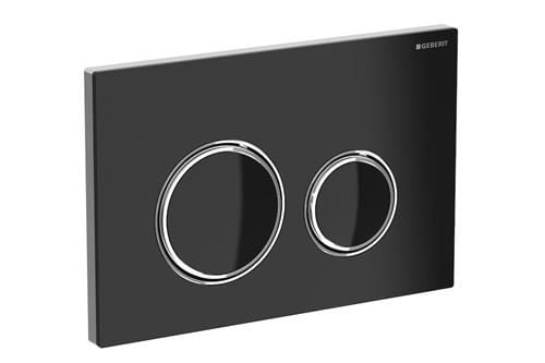 Geberit Sigma 21 manöverpanel i svart/krom