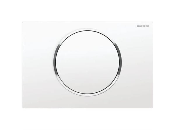 Geberit 115.758.KJ.5, Skylleplate, Hvit, Kromfarget, Geberit, 246 mm, 14 mm, 164 mm