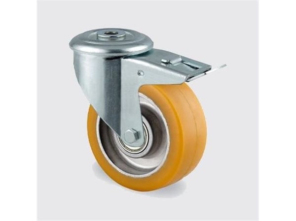 Hjul 80mm drej m/bremse 150kg 3477ETPP30