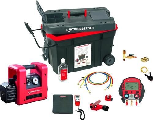 Rothenberger verktygsats kylmontörsats Rocaddy 120 Digital R32 m/pump, grenrör och tillbehör