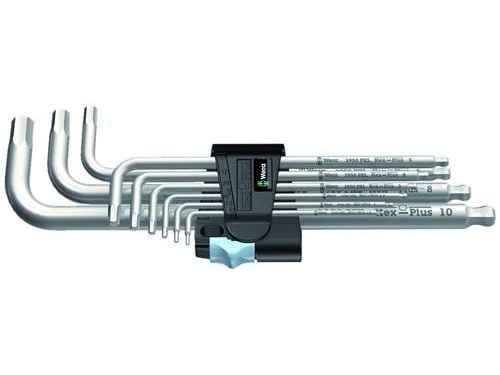 Wera 05073544001, Insexnycklar med L-handtag, set, Metrisk, 9 styck, Rostfritt stål, 1.5,2,2.5,3,4,5,6,8,10 mm, 30 mm