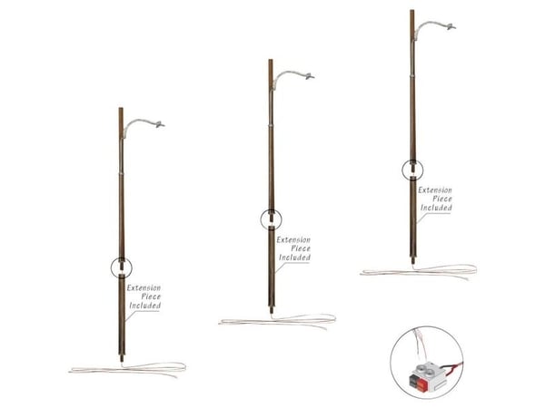 Woodland Scenics N enkel gate-/gatelykt ferdig modell WJP5638 (3 stk.)