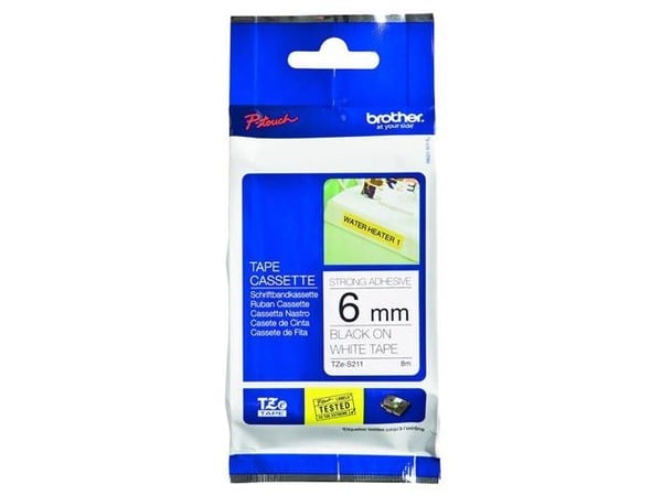 Brother - Rulle (0,6 cm) bandkassett för skrivare - för P-Touch PT-1010, 1080, 1090, 1230, 1290, 18, 2100, 2110, 2430, 3600, 7100, 9800, PT-GL-200