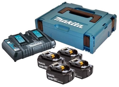 Makita PowerPack LXT - Batterilader + batteri 4 x - Li-Ion - 5 Ah - 90 Wh - 2 x batterier lader