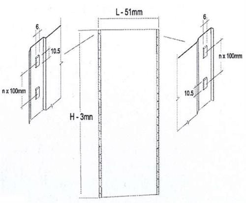 Rygplade HI-280 1000x2100 m/clips galv.