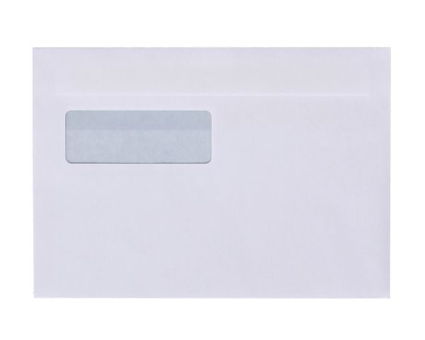 BONG Business Profile M5 - Konvolutt - 155 x 220 mm - lommebok - åpen side - selvklebende - 1 vindu - fargekantforing - hvit - pakke av 500