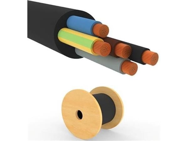 FIX-PRO Gummikaapeli 5G16 mm² H07RN-F sort 450/750V ring med 40 meter, kabeldiameter 33,3 mm