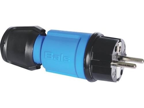 BALS Slagfast stikprop schuko 16A 250V IP44, med Multi-Grip, polyamidi. Farve blå
