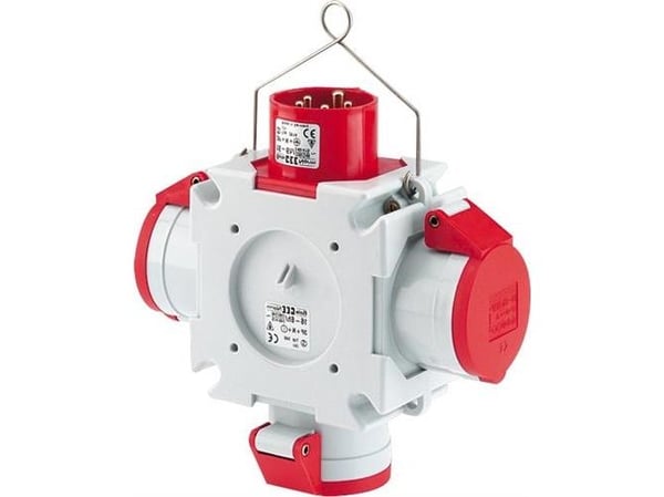 Krydsfordeler CEE 5P 32A 380V H6 3afg Krydsfordeler CEE 5P 32A 380V H6 3afg