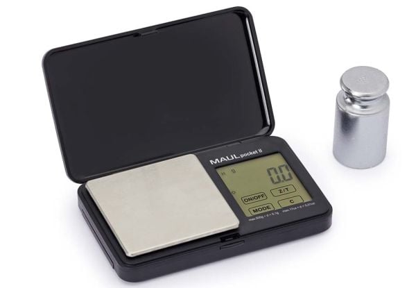 Maul lommevekt MAULpocket II 500 g veieområde 500 g batteridrevet sort 1611590