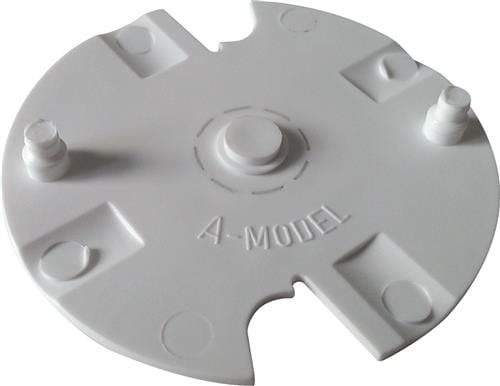 Bundplade for CSP A-model Hvid. Benyttes ved brandbart eller ledende underlag