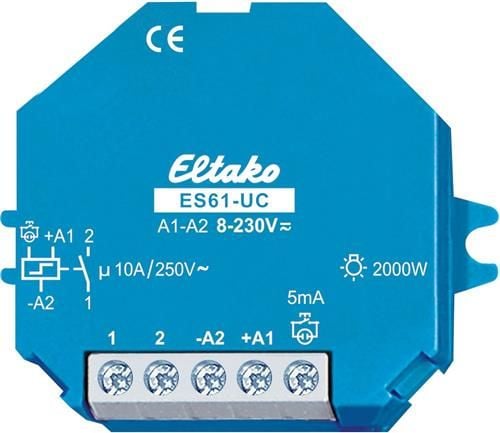 Eltako ES61-UC, Sininen, Valkoinen, 250 V, 10 A, 45 x 45 x 18 mm