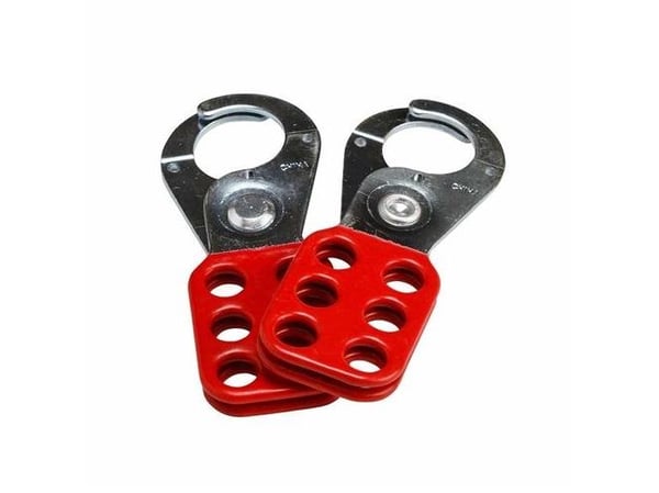 Hasp Lockout LOTO-64 m/tab stål 1'' rød