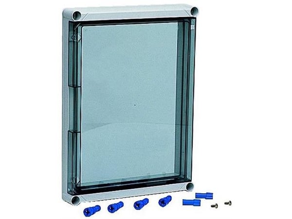 FIBOX Saranoitu kansi EKIN4305HT, polykarbonaatti 440 x 320 x 50 mmKxSxKxK Läpinäkyvä sis. ruuvit EKIN 43:lle