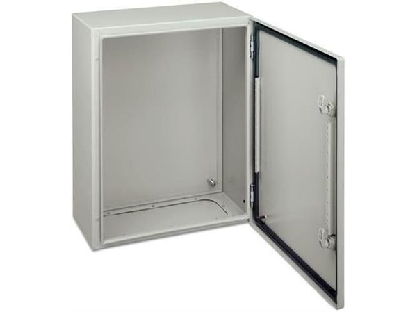SCHNEIDER ELECTRIC Seinäkaappi metallia CRN, 400 x 300 x 150 mm KxSxK RAL7035 ilman asennuslevyä, IP66, 1 oviAsennuslevy G.nr. 75.12.421.138