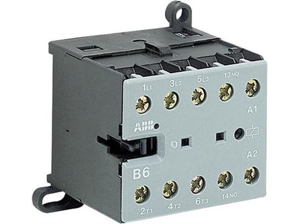ABB Minikontaktori 4KW, 400V AC, 9 A AC3, 3-napainen, 1NO, ohjausjännite 220-240V AC, 40-450HZ