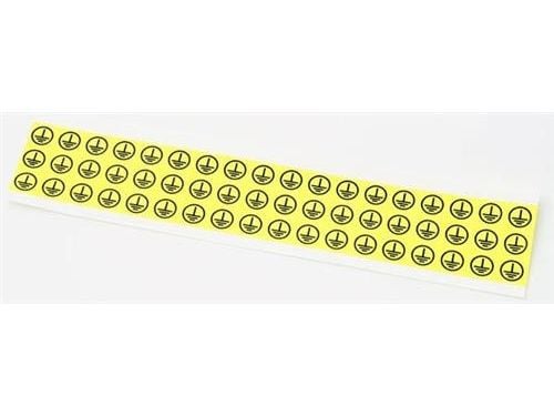 MARKO Leima 13x13mm keltainen ja musta teksti merkintä: maa rengas540kpl (10 arkkia 54kpl)