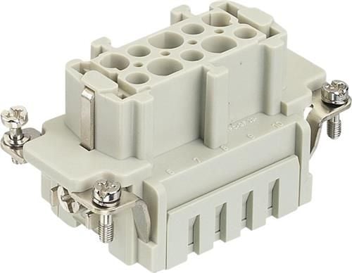 Harting 09 33 010 2716 Liitäntäkappale Han® E 10 + PE Clip-kiristysjousi 1 kpl