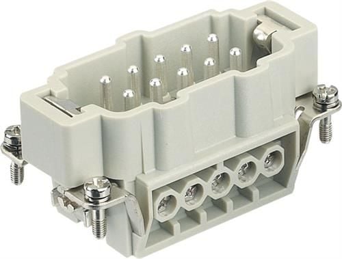 HARTING HAN E liitin, insertti tyyppi 10Kahvallinen liitinruuviliitin max 2,5mm2, 16A10napainen