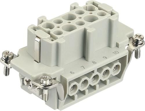 HARTING HAN E -liitin, insertti tyyppi 10B naarasliitinruuviliitin max 2,5mm2, 16A10napainen