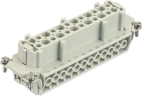 HARTING HAN E liitin, insertti tyyppi 24Bhunstikruuviliitin max 2,5mm2, 16A24polet