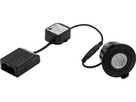 NORDTRONIC Low Profile Flexible G2 Ø55 2700K, pyöreä, mattamusta, sisä- ja ulkokäyttöön