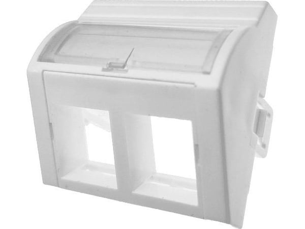 Alantec-sovitin 45x45 2xRJ45 (kupera kulma)