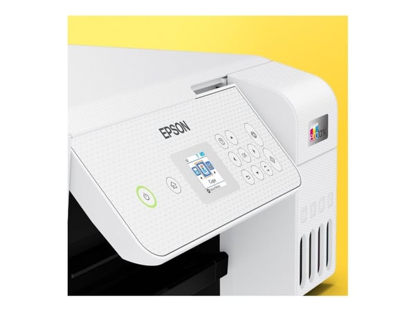 Epson EcoTank ET-2876 - Multifunksjonsskriver - farge - ink-jet - ITS - A4 (medie) - opp til 10 spm (trykking) - 100 ark - Wi-Fi, USB - hvit