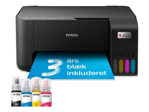 Epson EcoTank ET-2862 - Multifunksjonsskriver - farge - ink-jet - ITS - A4 (medie) - opp til 10 spm (trykking) - 100 ark - Wi-Fi, USB - svart
