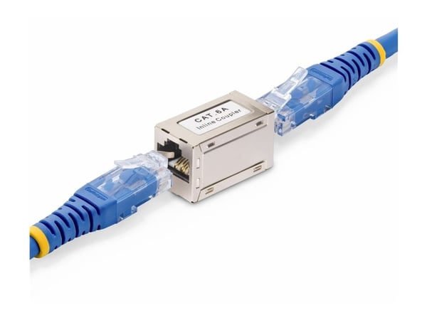 Startech Shielded RJ45 Coupler, Inline Cat6a Coupler, F/F - Nettverkkopler - RJ-45 (hunn) til RJ-45 (hunn) - skjermet - CAT 6a - passiv - sølv