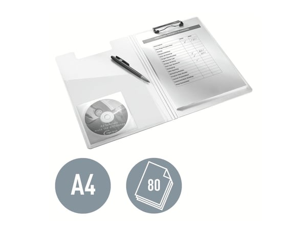 Clipboard Leitz WOW med forside A4 hvid