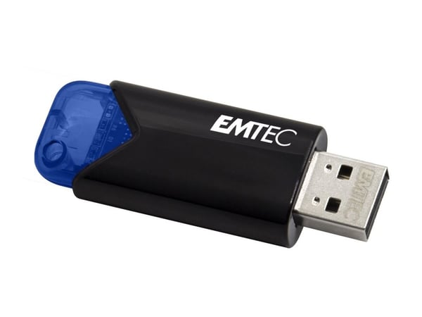 EMTEC B110 Click Easy 3.2 - USB-flashstasjon - 32 GB - USB 3.2 Gen 1 - blå, svart