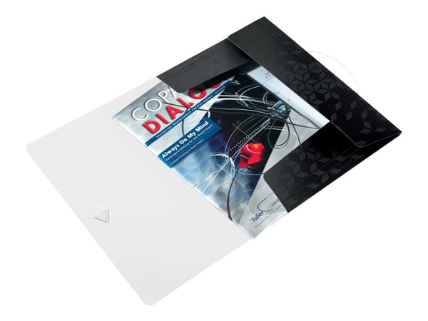 3-läpällinen kumikansio Leitz WOW PP A4 musta - (10 kpl)
