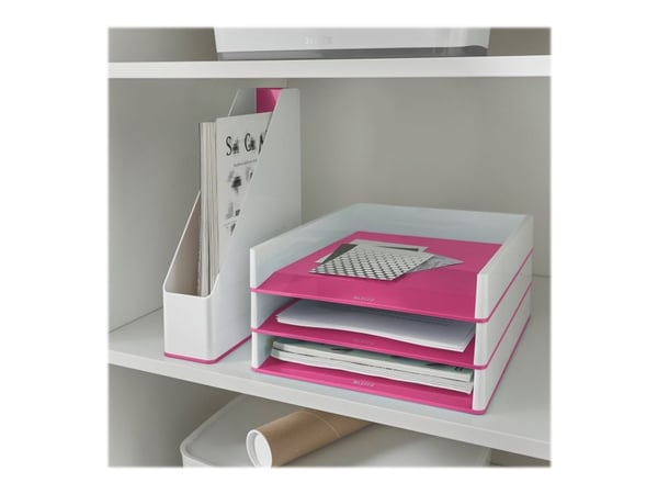Leitz WOW Dual Colour - Brevbakke - for ANSI A (Letter) (216 x 279 mm), A4 (210 x 297 mm), C4 (229 x 324 mm), Folio (216 x 330 mm) - metallisk rosa