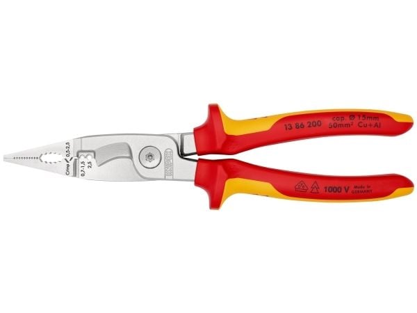 Knipex-pihdit sähkötöihin 6in1 200mm 1000V VDE (13 86 200)