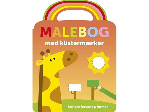 Malebok med klistremerker: Giraff | Språk: Dansk