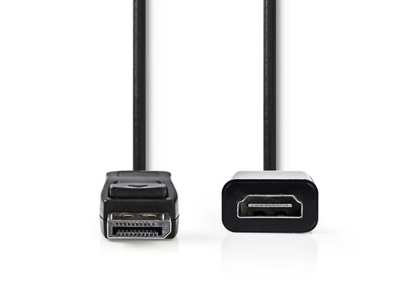 Nedis - Adapterkabel - DisplayPort han til HDMI hun - 20 cm - sort - rund