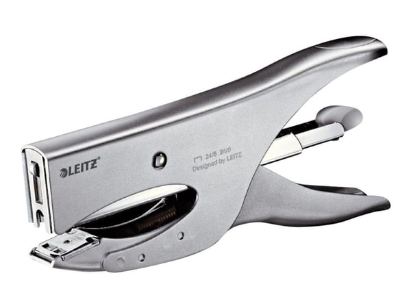 Leitz Large - Stifttang - 40 ark / 4 mm - 24/6, 24/8 - metall - sølv