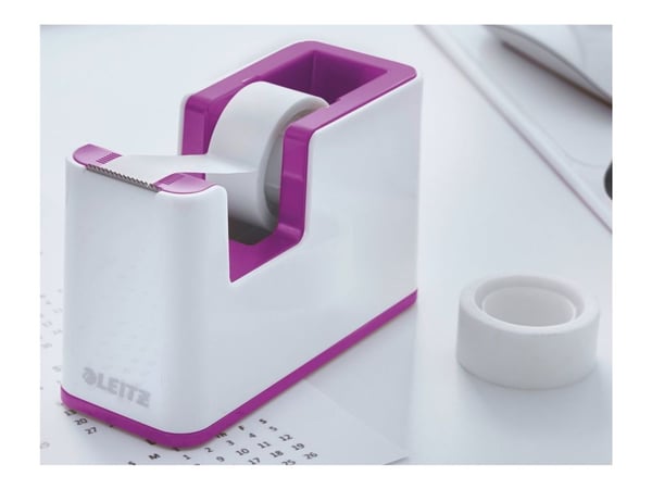 Leitz WOW - Dispenser med kontortape - skrivebord - purpur dispenser