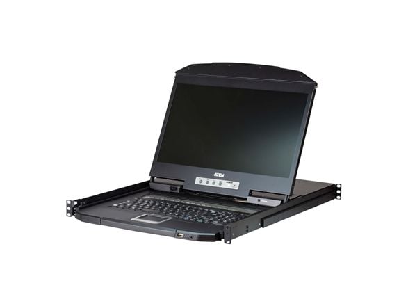 ATEN CL3108NX - KVM-konsoll - PS/2, USB - USA - engelsk (QWERTY) - 18.5" - kan monteres i rack - 1366 x 768 @ 60 Hz - 250 cd/m² - 1000:1 - 5 ms - V...